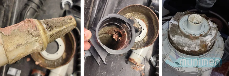 brudna i zapchana pompa ssąca